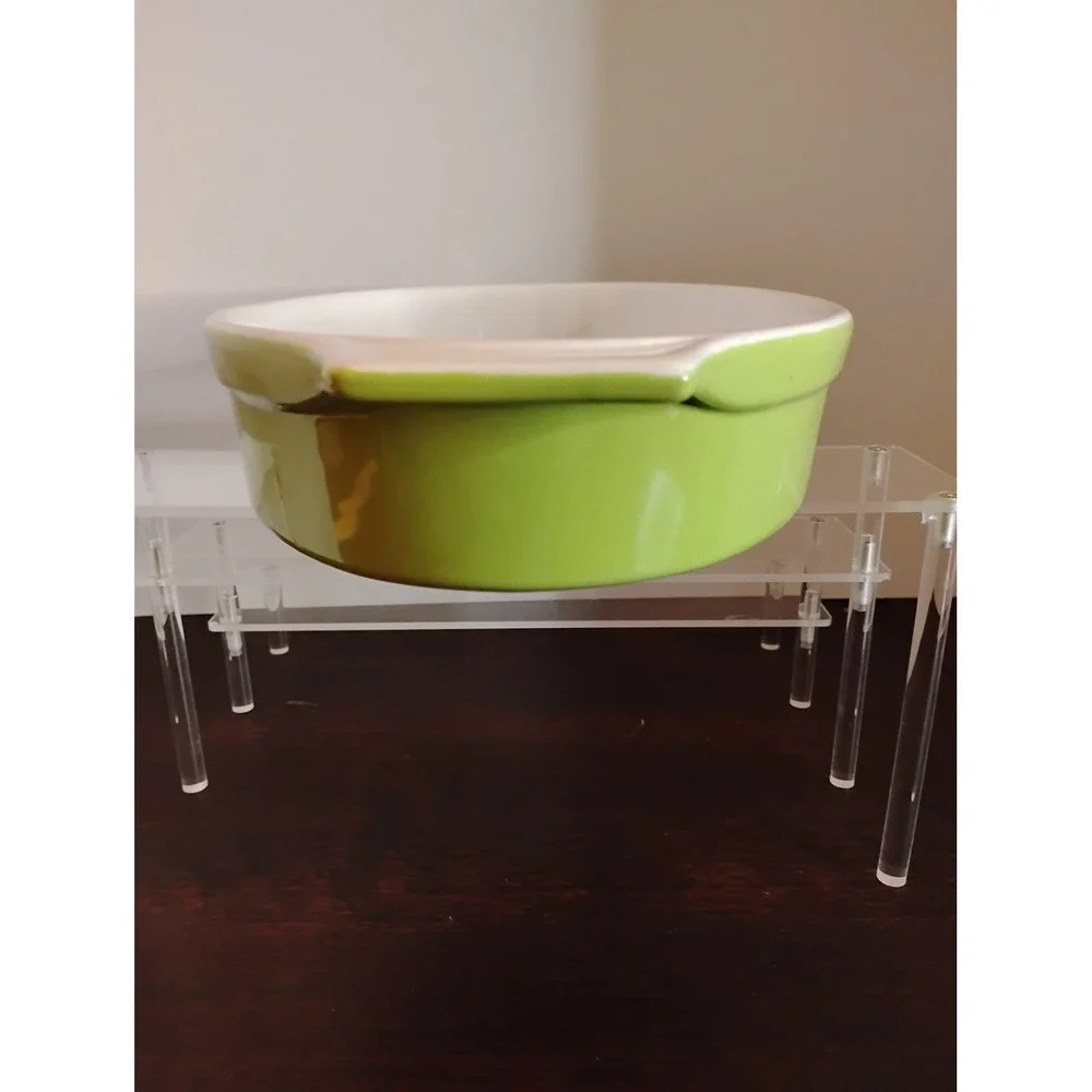 Vintage Pyrex Lime Green Oval Casserole Dish 043 1.5 Quart Chartreuse MCM